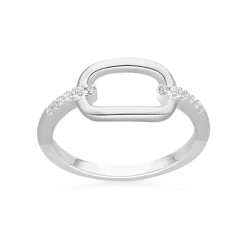 Bague Argent Simple Olga Zirconiums Blanc
