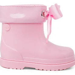 Bottes De Pluie Basses En Cuir Verni Avec Nœud Pour Fille