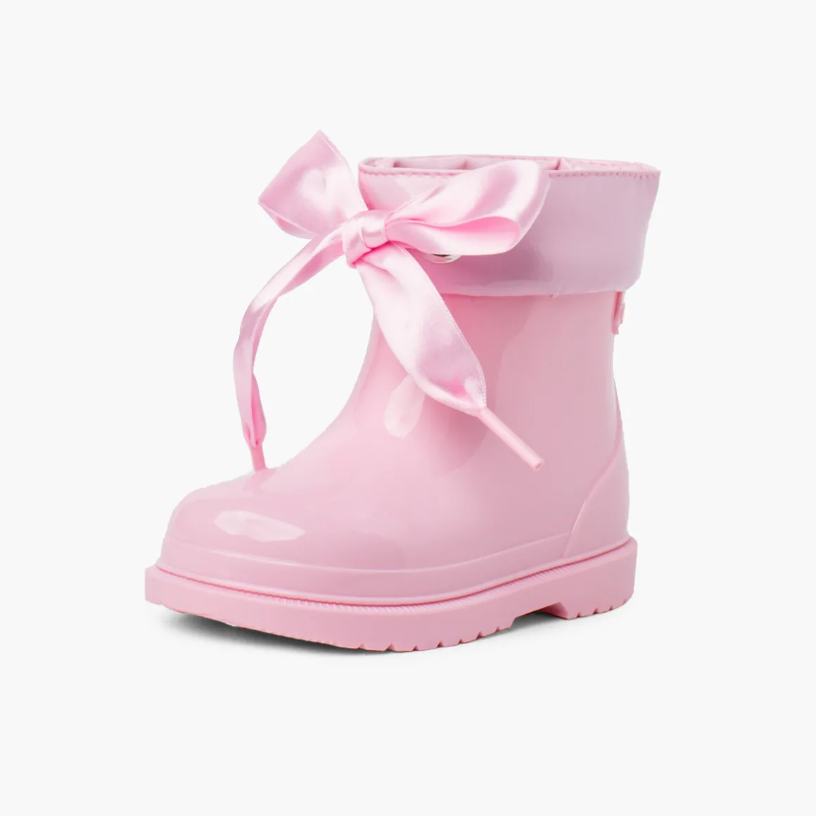Bottes De Pluie Basses En Cuir Verni Avec Nœud Pour Fille