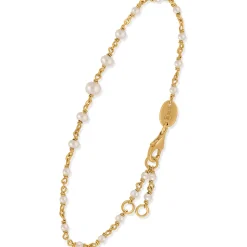 Bracelet Argent Doré Cascade De Perle Blanche