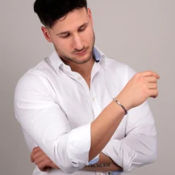 Bracelet en acier et cristal