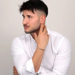 Bracelet en acier et diamant