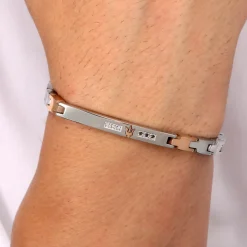 Bracelet en acier et diamant