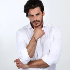 Bracelet en acier et zircon