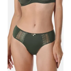 by - Culotte midi détails dentelle