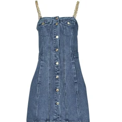 CHAIN STRAP DENIM DRESS