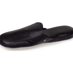 Chausson mules cuir Homme Noir