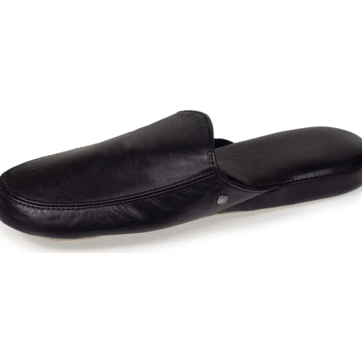 Chausson mules cuir Homme Noir