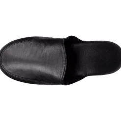 Chausson mules cuir Homme Noir