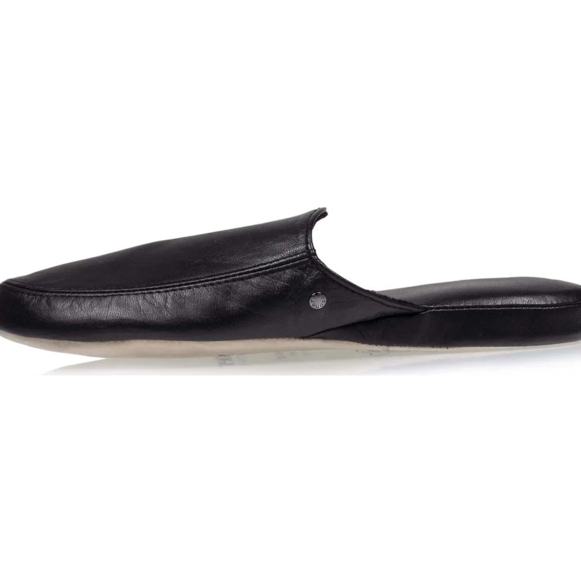Chausson mules cuir Homme Noir