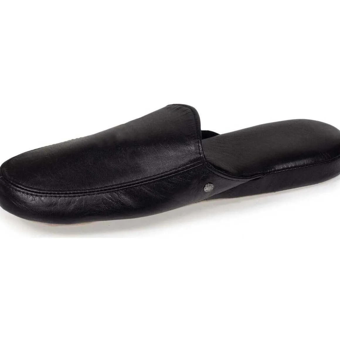 Chausson mules cuir Homme Noir