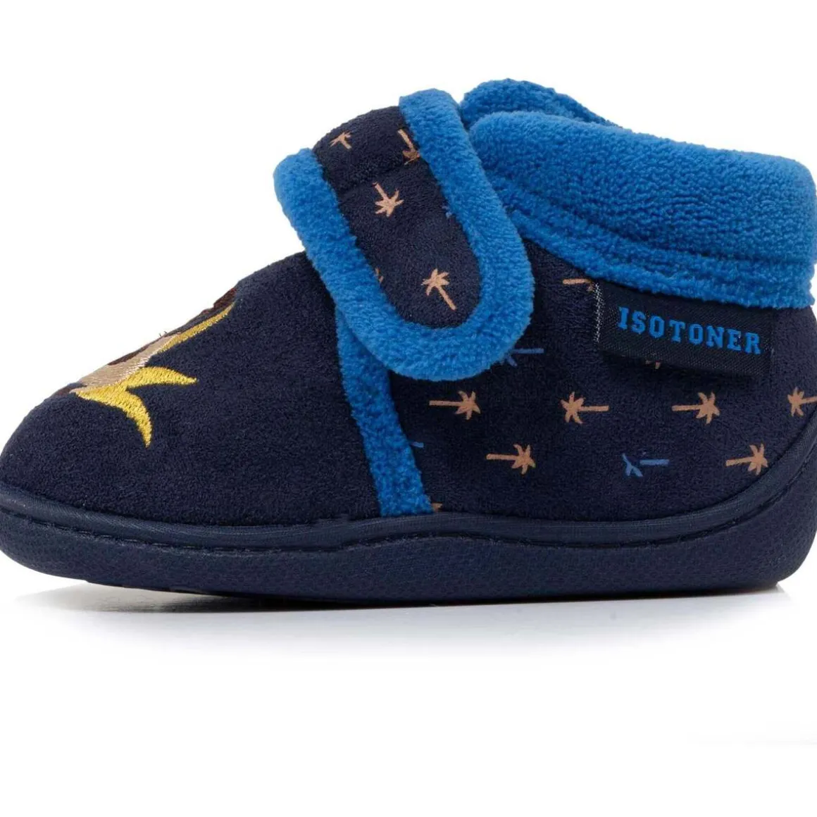 Chaussons bottillons velcro Enfant Marine Lion