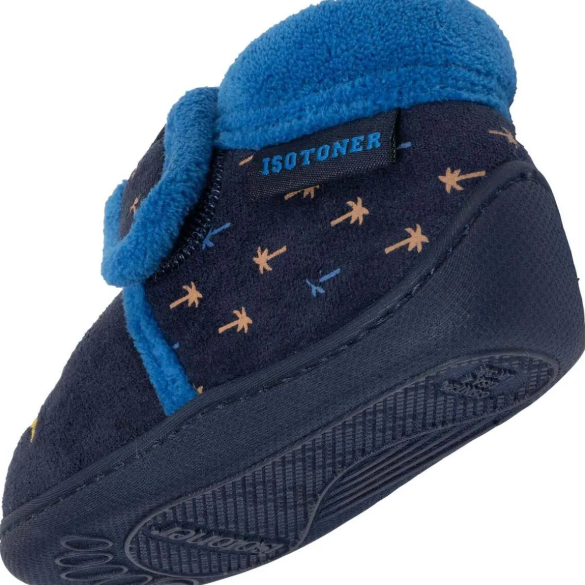 Chaussons bottillons velcro Enfant Marine Lion
