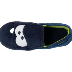 Chaussons mocassins Enfant Marine monstre jaune