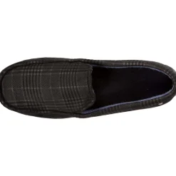 Chaussons mocassins Homme Noir tartan