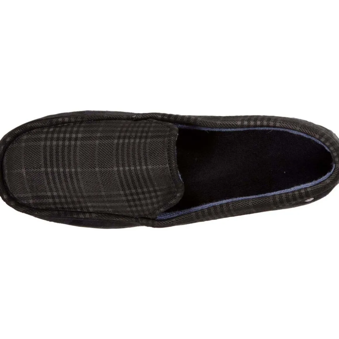 Chaussons mocassins Homme Noir tartan