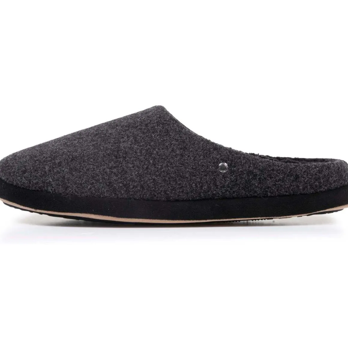Chaussons mules Homme Noir feutrine chinée
