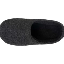 Chaussons mules Homme Noir feutrine chinée
