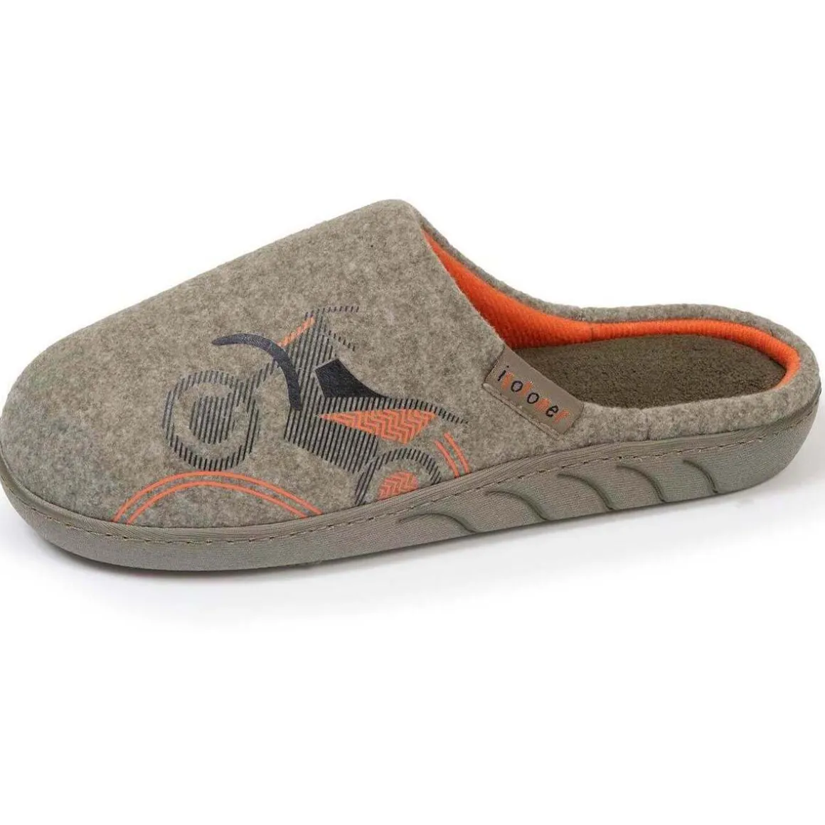 Chaussons mules Junior moto Kaki chiné