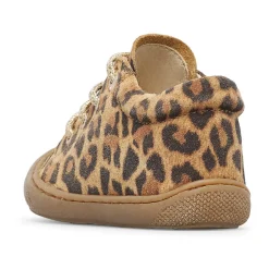Chaussures premiers pas en suède imprimé léopard COCOON