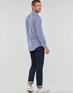 CHEMISE AJUSTEE EN POPLINE DE COTON COL BOUTONNE