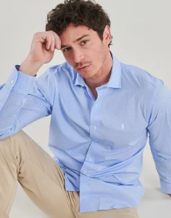 CHEMISE COUPE DROITE EN POPELINE MICRO MOTIF