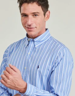 CHEMISE COUPE DROITE EN POPLINE DE COTON COL BOUTONNE