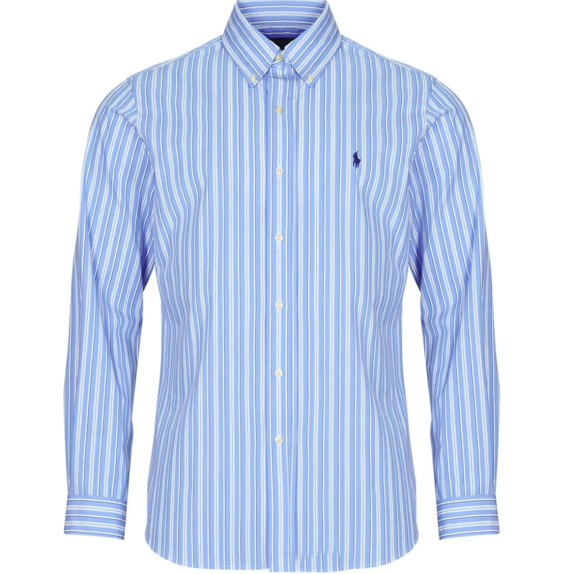 CHEMISE COUPE DROITE EN POPLINE DE COTON COL BOUTONNE