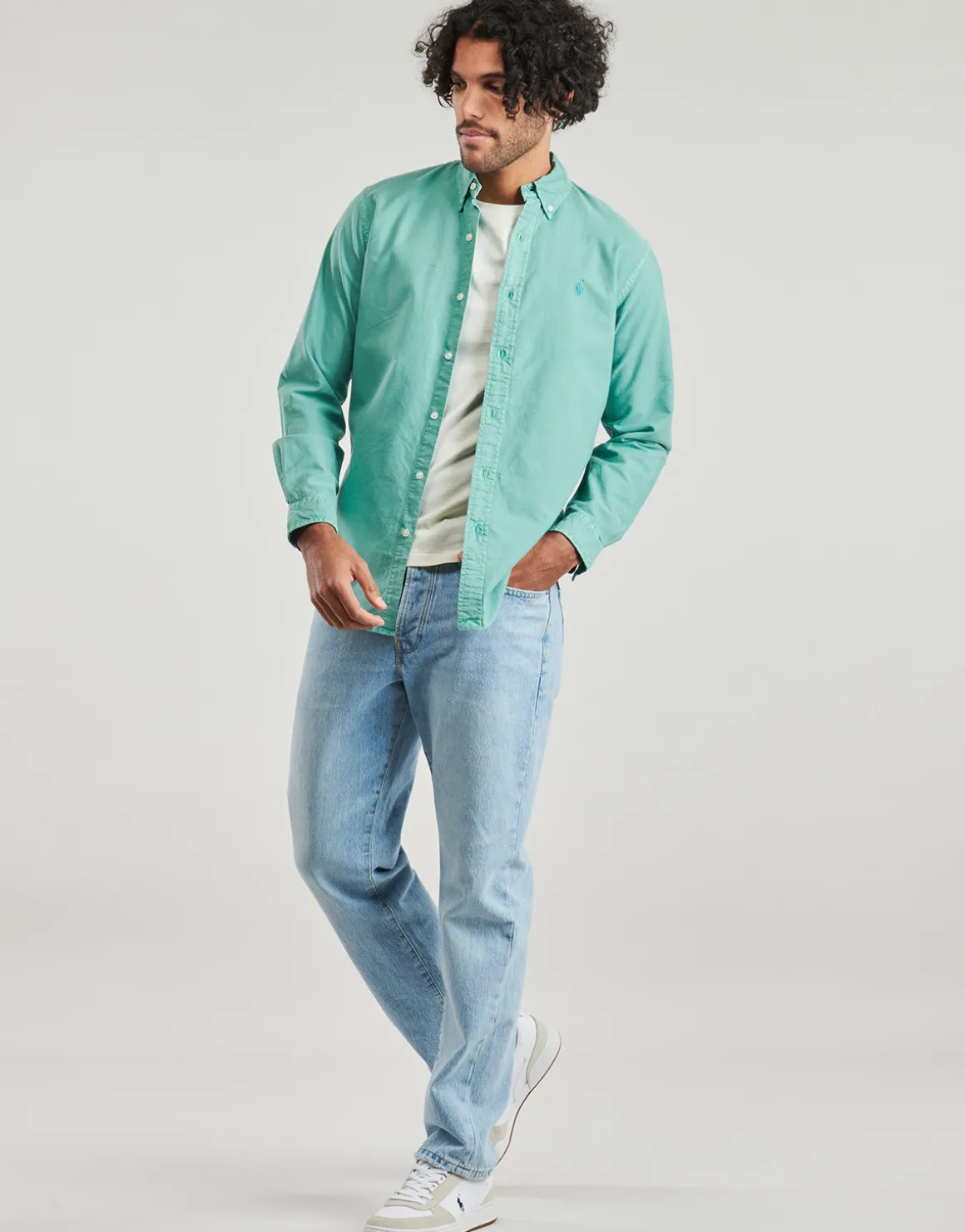 CHEMISE DROITE CUSTOM EN OXFORD LEGER