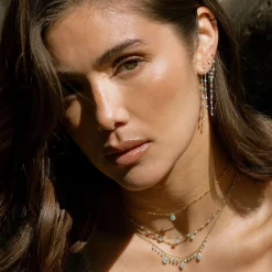 Collier Argent Rhodié Goutte Pierre Naturelle Amazonite