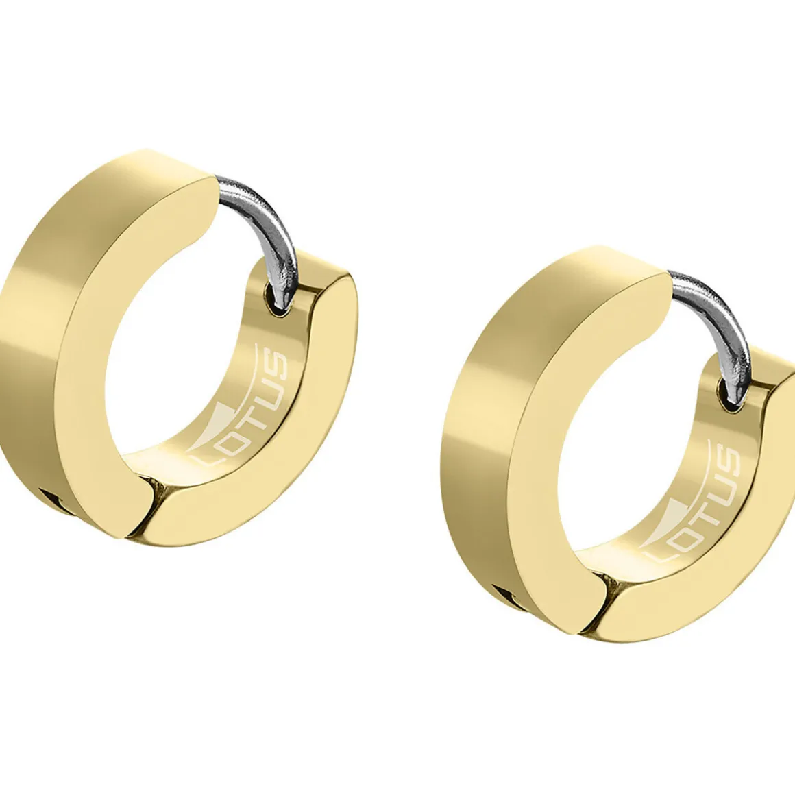 Créoles style homme acier doré