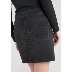 Jupe courte callas en jeans noir délavé