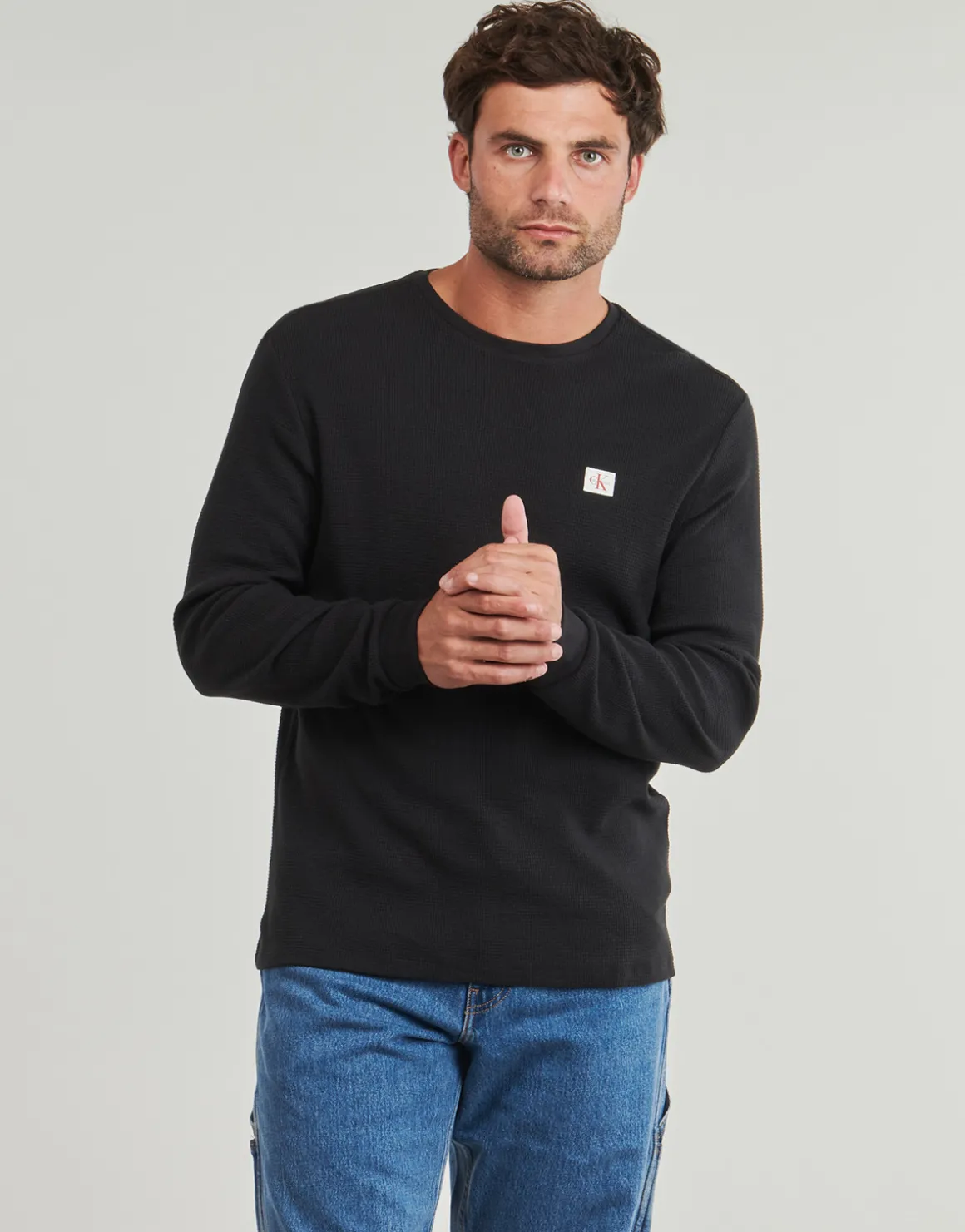 LS WAFFLE BADGE CREWNK TEE