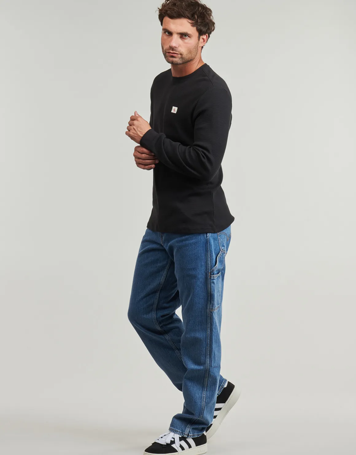 LS WAFFLE BADGE CREWNK TEE