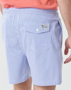 MAILLOT DE BAIN A RAYURES EN COTON MELANGE