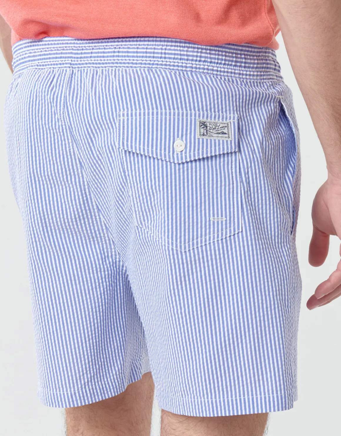 MAILLOT DE BAIN A RAYURES EN COTON MELANGE