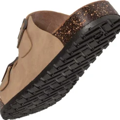 Mules claquettes Homme double bride taupe