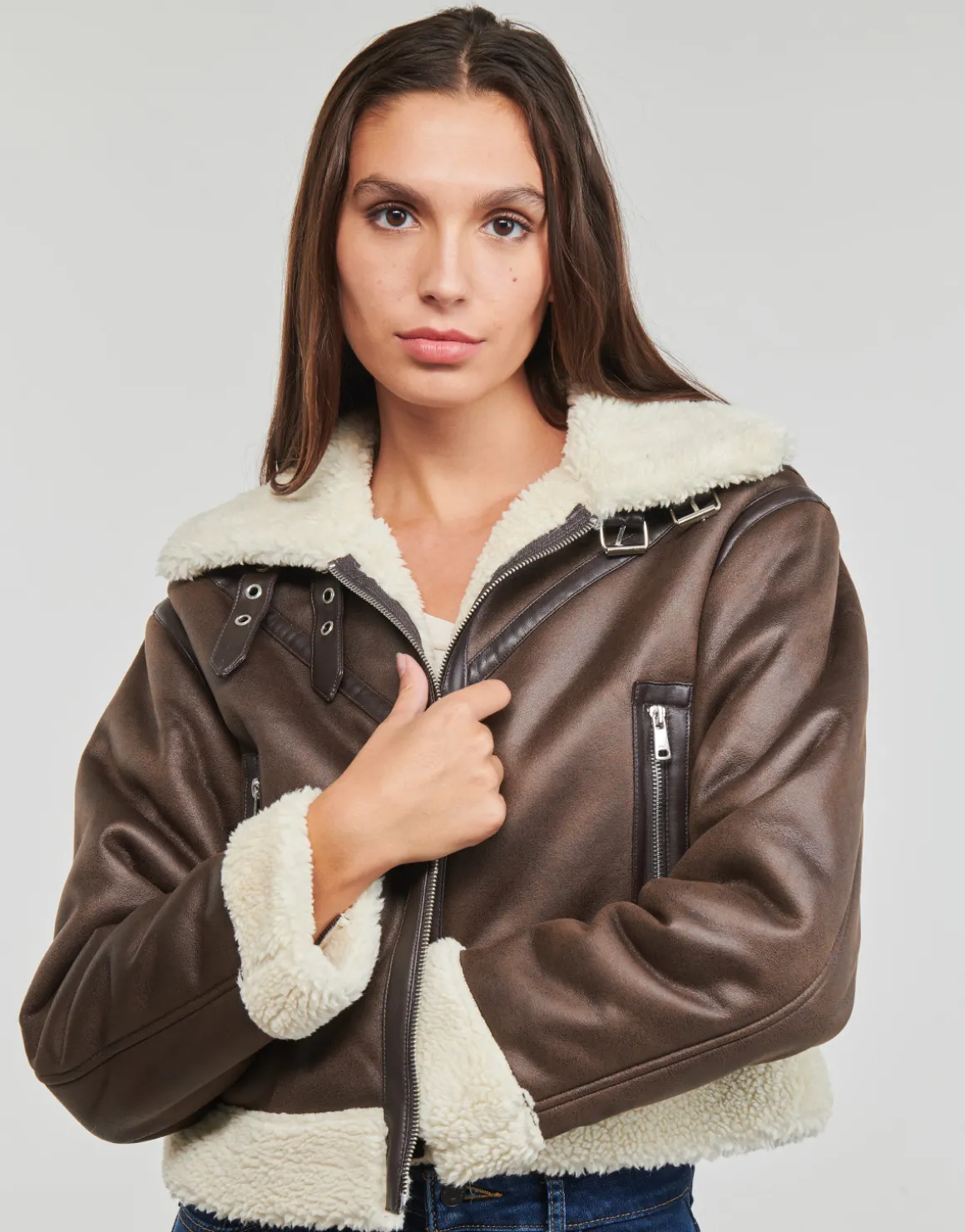 ONLBETTY FAUX SUEDE BONDED AVIATOR OTW