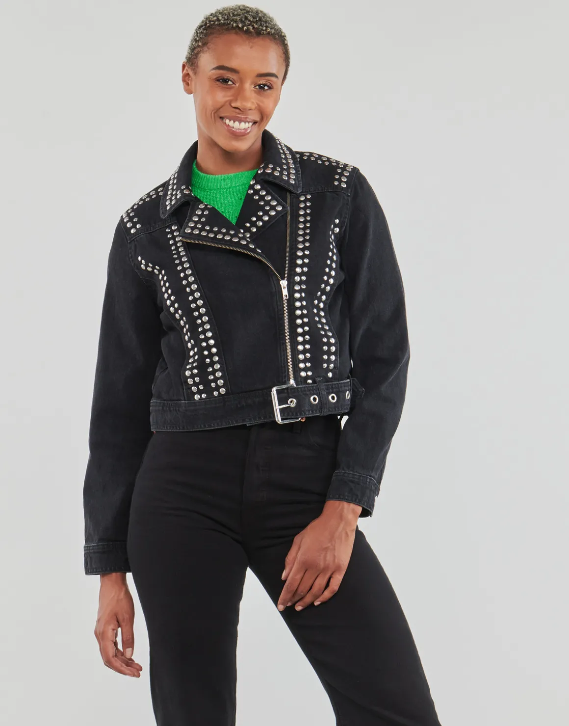 ONLGILLA LS STUD DNM BIKER JACKET CRO