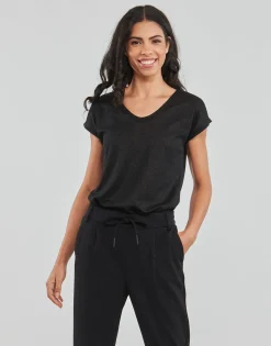 ONLSILVERY S/S V NECK LUREX TOP JRS