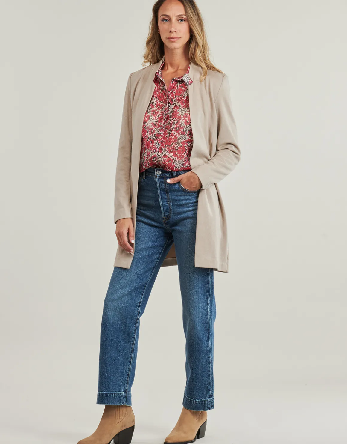 ONLSOHO-MAVI LIFE FAUX S COATIGAN