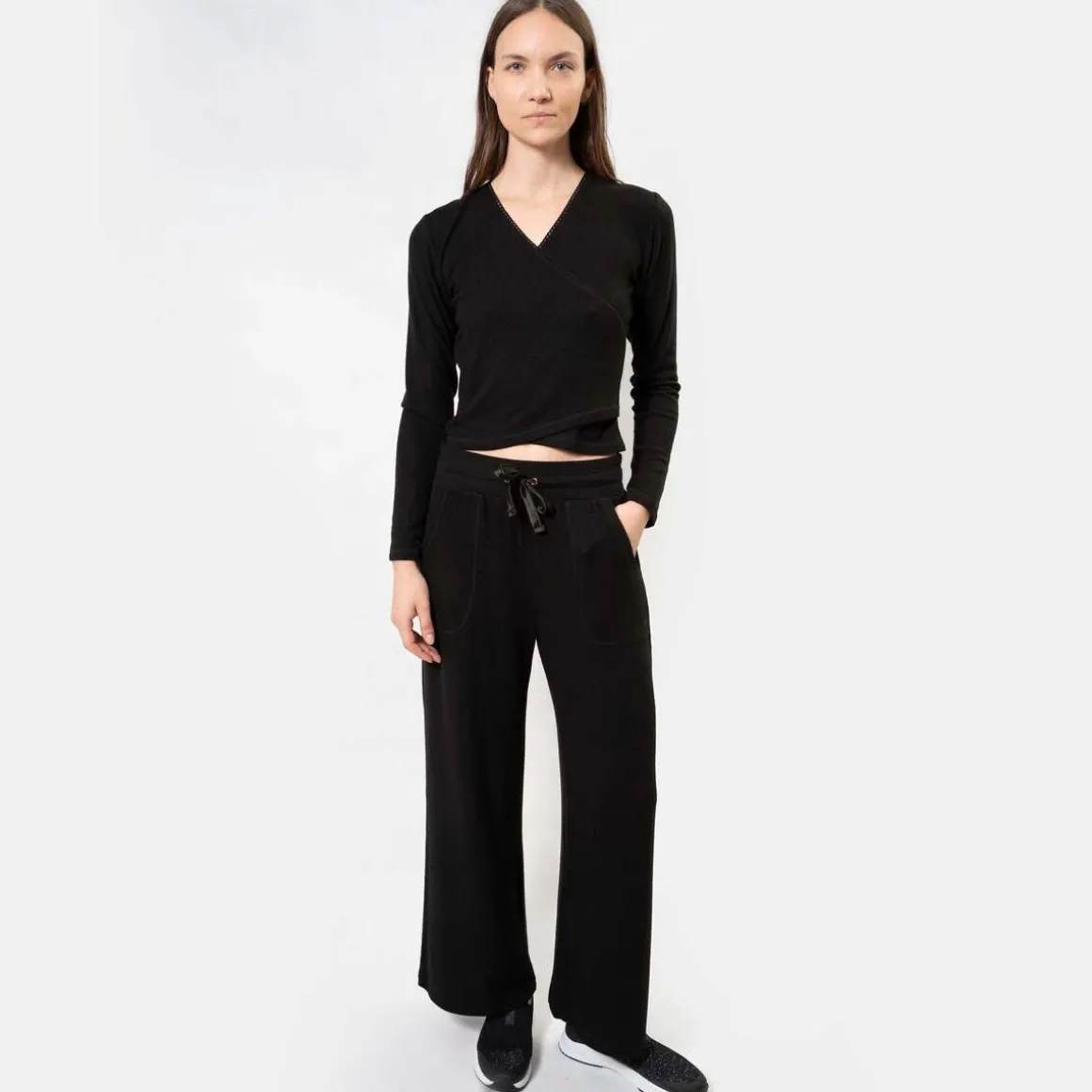 Pantalon large Femme Noir