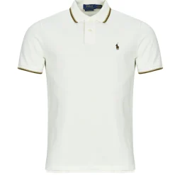 POLO COUPE DROITE EN COTON BASIC MESH COL RAYE