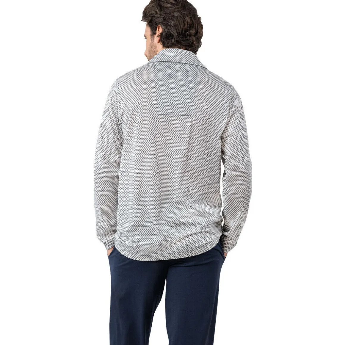 Pyjama long col ouvert MERCERISE