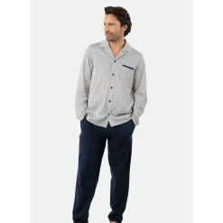 Pyjama long col ouvert MERCERISE