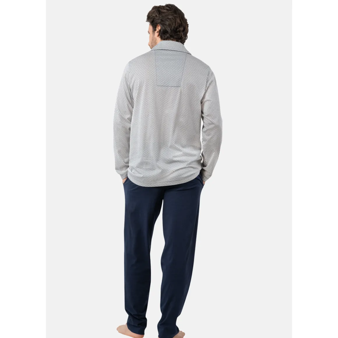 Pyjama long col ouvert MERCERISE