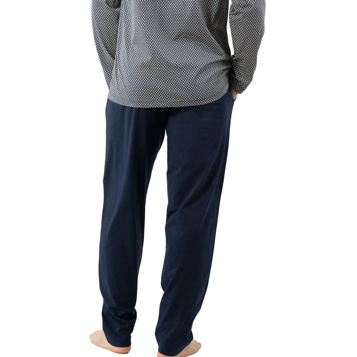 Pyjama long col v coton