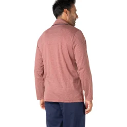 Pyjama long ouvert mercerisé