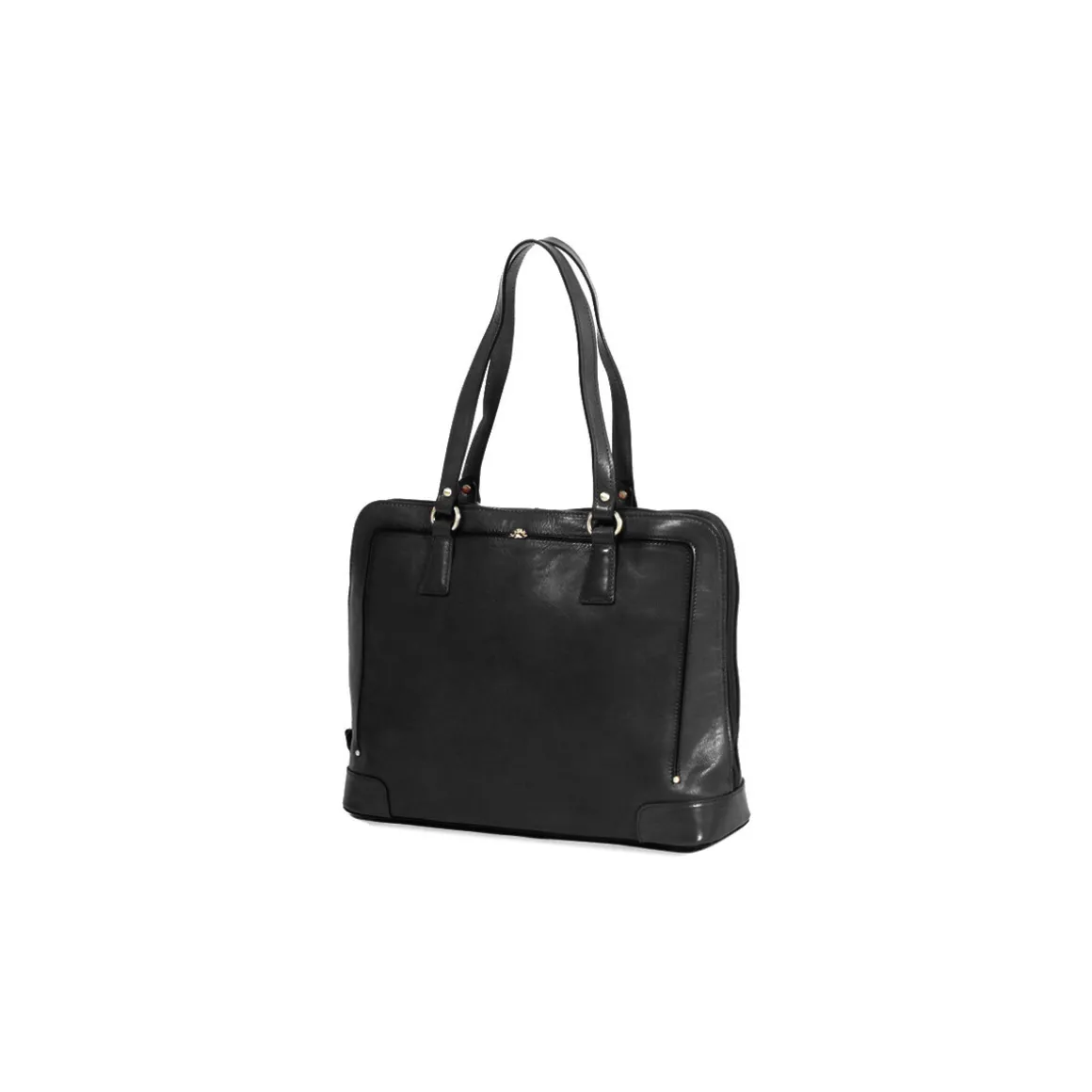 Sac Shopping Cuir De Vachette Collet Végétal 66807