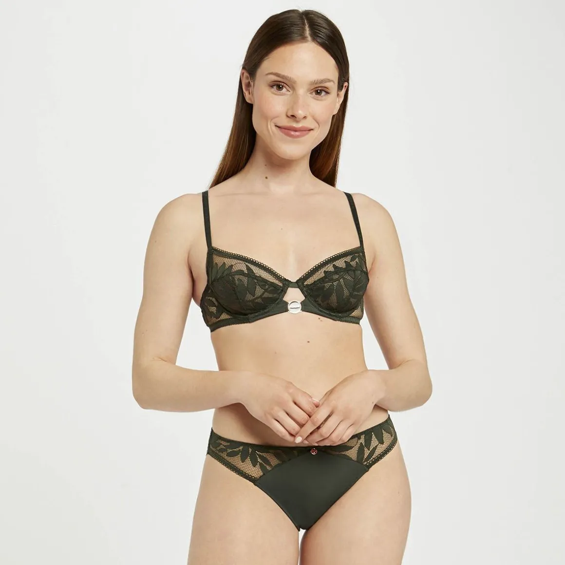 Soutien-gorge armature kaki Lina